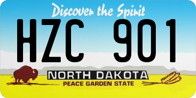 ND license plate HZC901