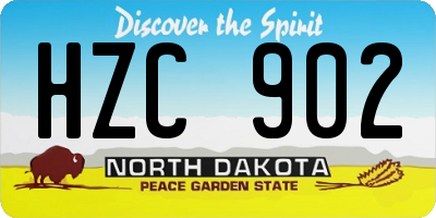 ND license plate HZC902