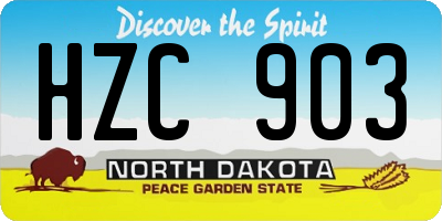ND license plate HZC903
