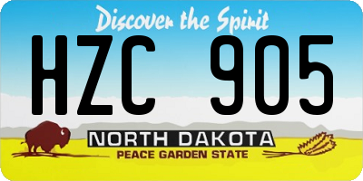 ND license plate HZC905