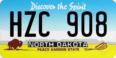 ND license plate HZC908