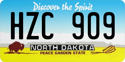 ND license plate HZC909