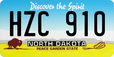 ND license plate HZC910