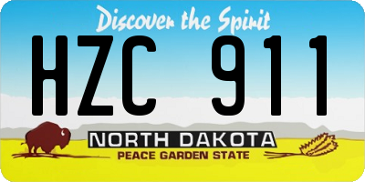 ND license plate HZC911
