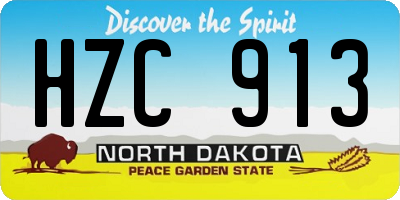 ND license plate HZC913