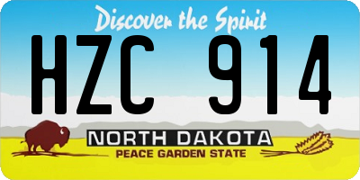 ND license plate HZC914