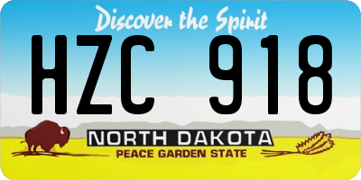 ND license plate HZC918