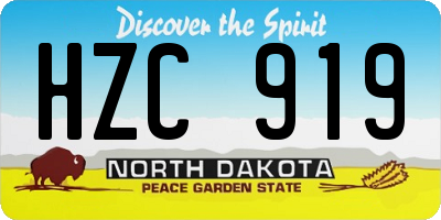 ND license plate HZC919