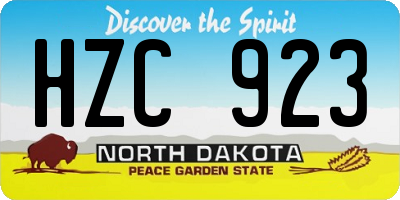 ND license plate HZC923