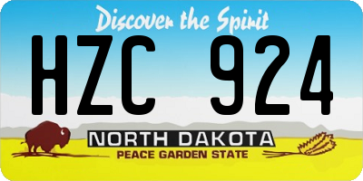 ND license plate HZC924