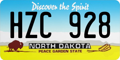 ND license plate HZC928