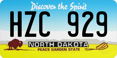 ND license plate HZC929