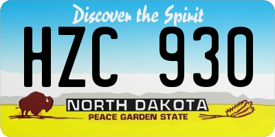 ND license plate HZC930