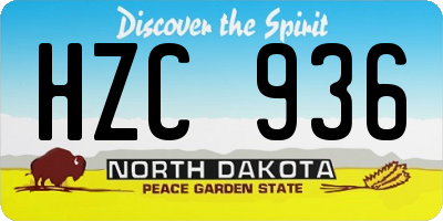 ND license plate HZC936