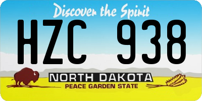 ND license plate HZC938