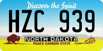 ND license plate HZC939