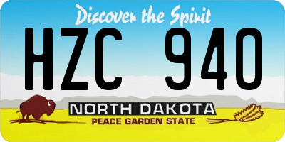ND license plate HZC940