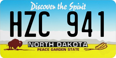 ND license plate HZC941