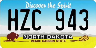 ND license plate HZC943