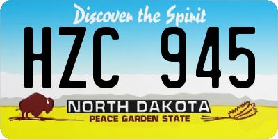 ND license plate HZC945