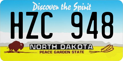 ND license plate HZC948