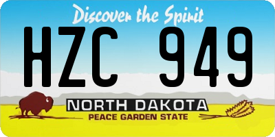 ND license plate HZC949