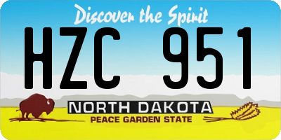 ND license plate HZC951