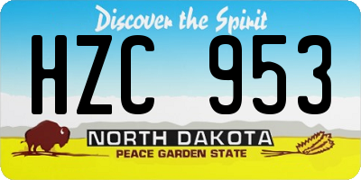 ND license plate HZC953