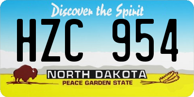 ND license plate HZC954