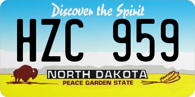 ND license plate HZC959