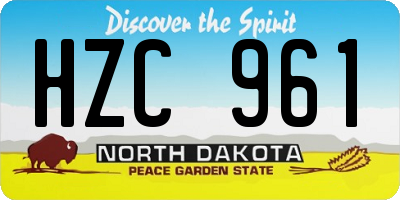 ND license plate HZC961