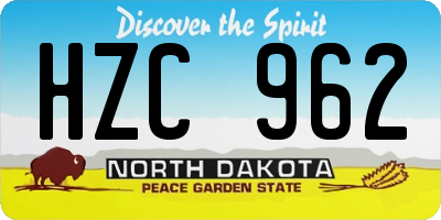 ND license plate HZC962