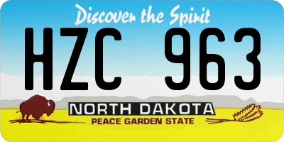 ND license plate HZC963