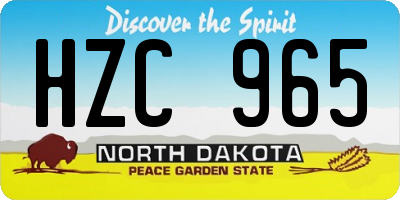 ND license plate HZC965