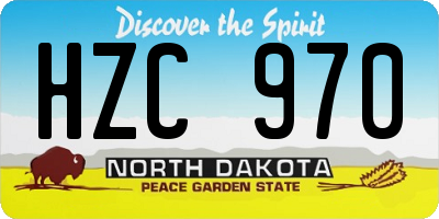 ND license plate HZC970