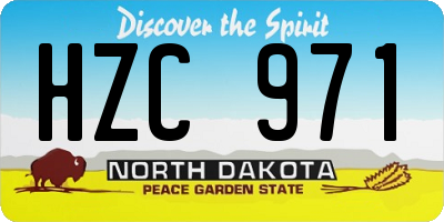 ND license plate HZC971