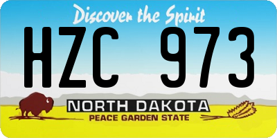 ND license plate HZC973
