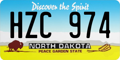 ND license plate HZC974