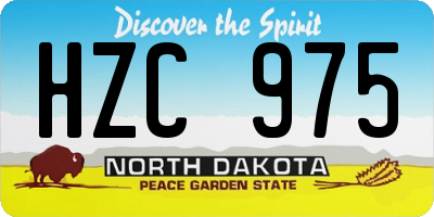 ND license plate HZC975