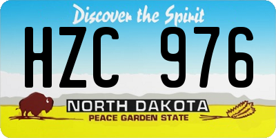 ND license plate HZC976