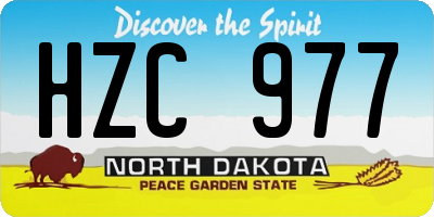 ND license plate HZC977