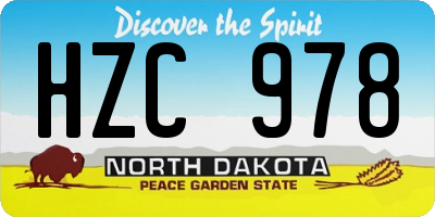 ND license plate HZC978