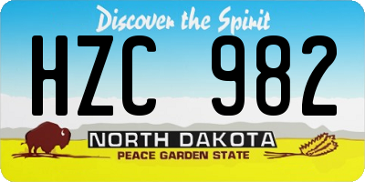 ND license plate HZC982