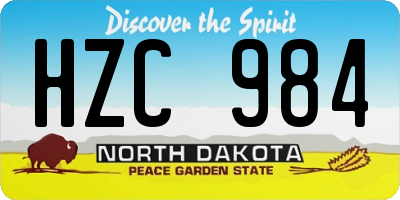 ND license plate HZC984