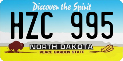ND license plate HZC995