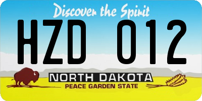 ND license plate HZD012