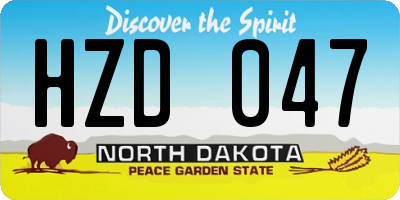 ND license plate HZD047