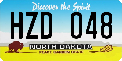 ND license plate HZD048