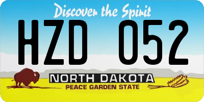 ND license plate HZD052