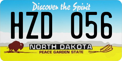 ND license plate HZD056